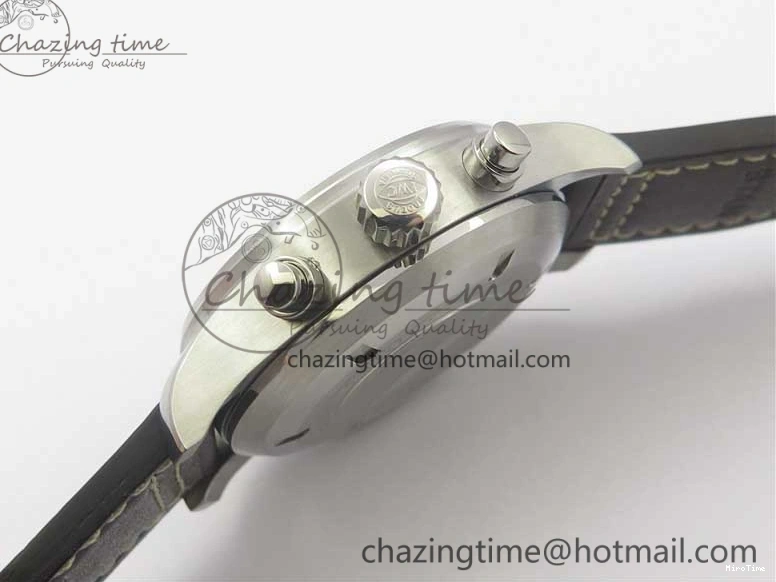 MIROTIME 0508 Pilot Chrono Spitfire IW387903 SS ZF 1:1 Best Edition Black Dial on Brown Leather Strap A OdorResistant 7127
